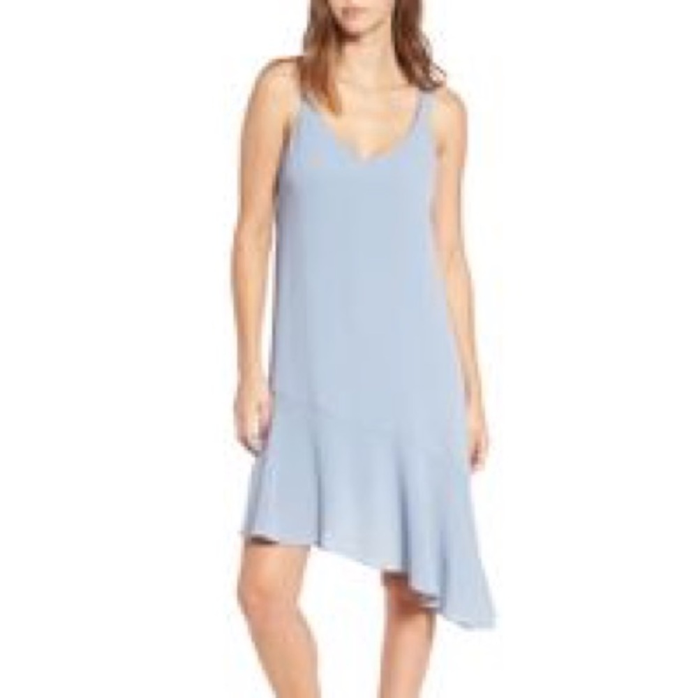 Asymmetrical ribbed lush dress